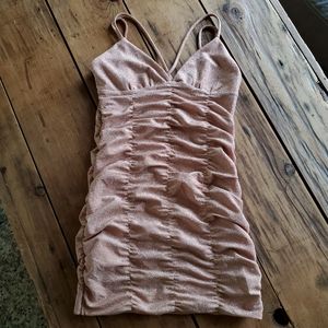 Wild Fable Blush Mini Dress Shimmery Rose Gold Size Small